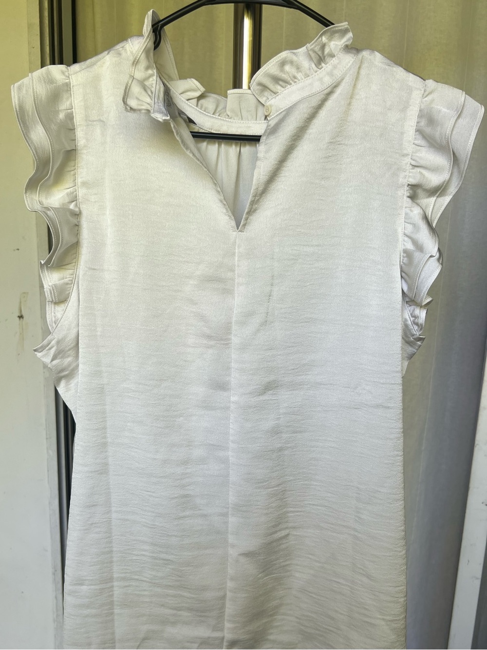 Women's White Ruffle Sleeve V-Neck Camisole